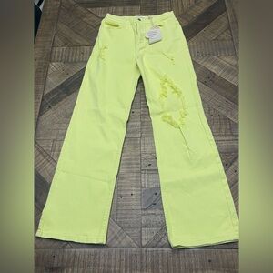 Vibrant Yellow Flare Jeans